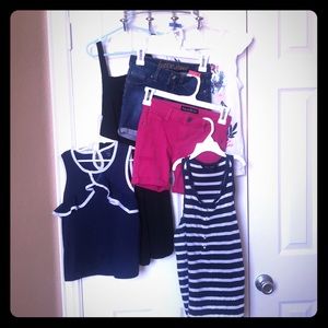 Girls sz 8 bundle!! 1 dress, 2 shorts, 3 tops